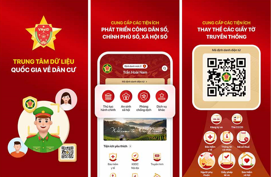 Hướng dẫn tải và cài đặt ứng dụng VNeID trên điện thoại di động.